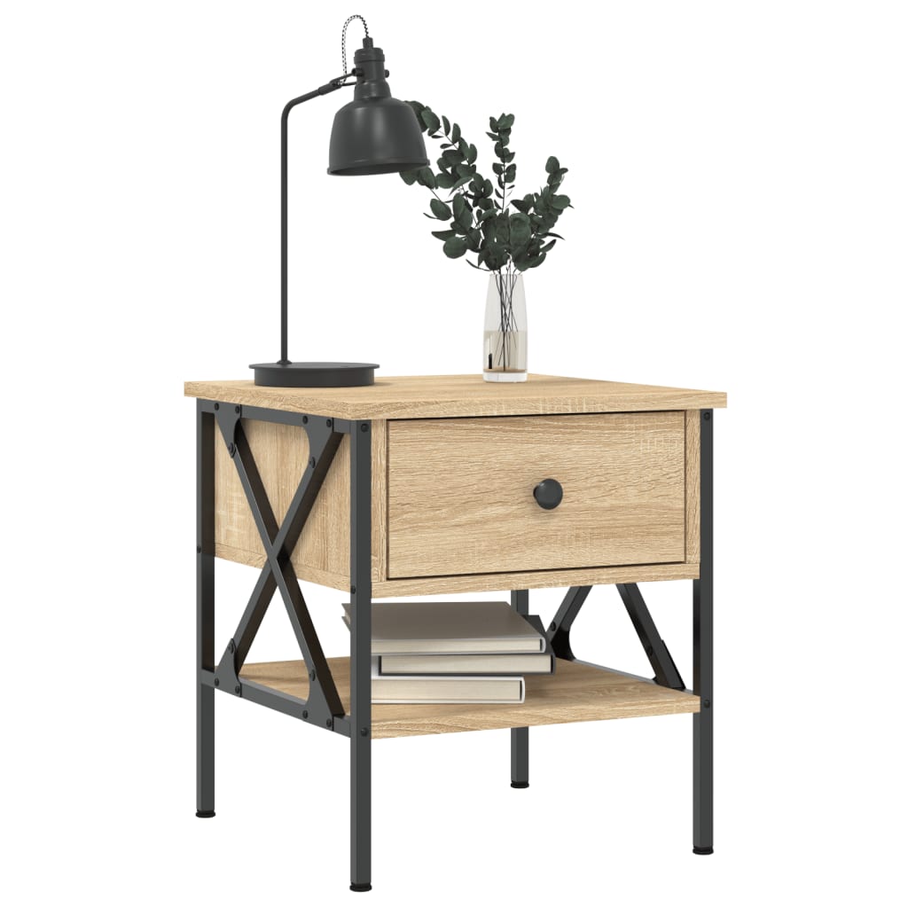 vidaXL Bedside Table Sonoma Oak 40x42x45 cm Engineered Wood 3