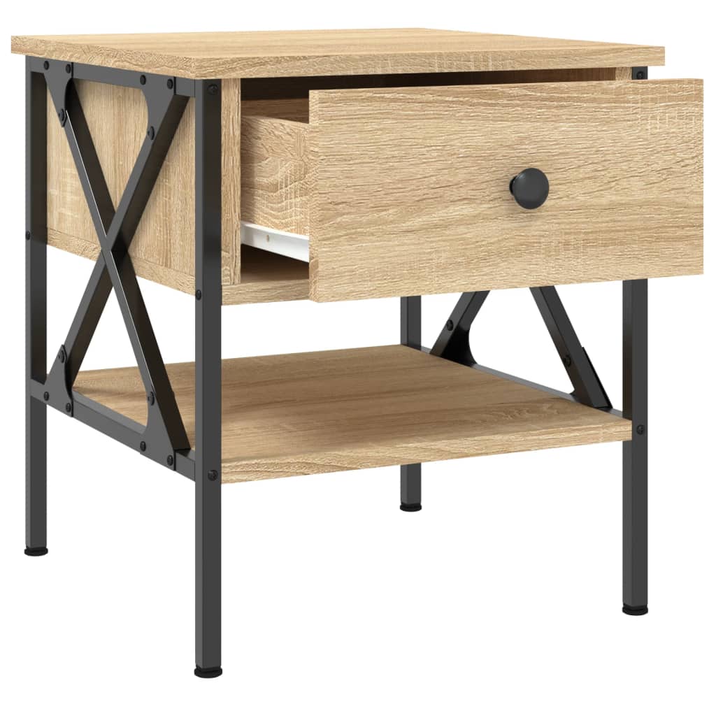 vidaXL Bedside Table Sonoma Oak 40x42x45 cm Engineered Wood 6