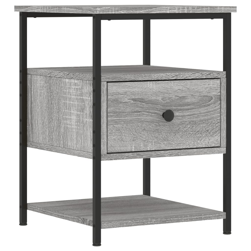 vidaXL Bedside Cabinet Grey Sonoma 40x42x56 cm Engineered Wood 2