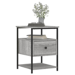 vidaXL Bedside Cabinet Grey Sonoma 40x42x56 cm Engineered Wood 3