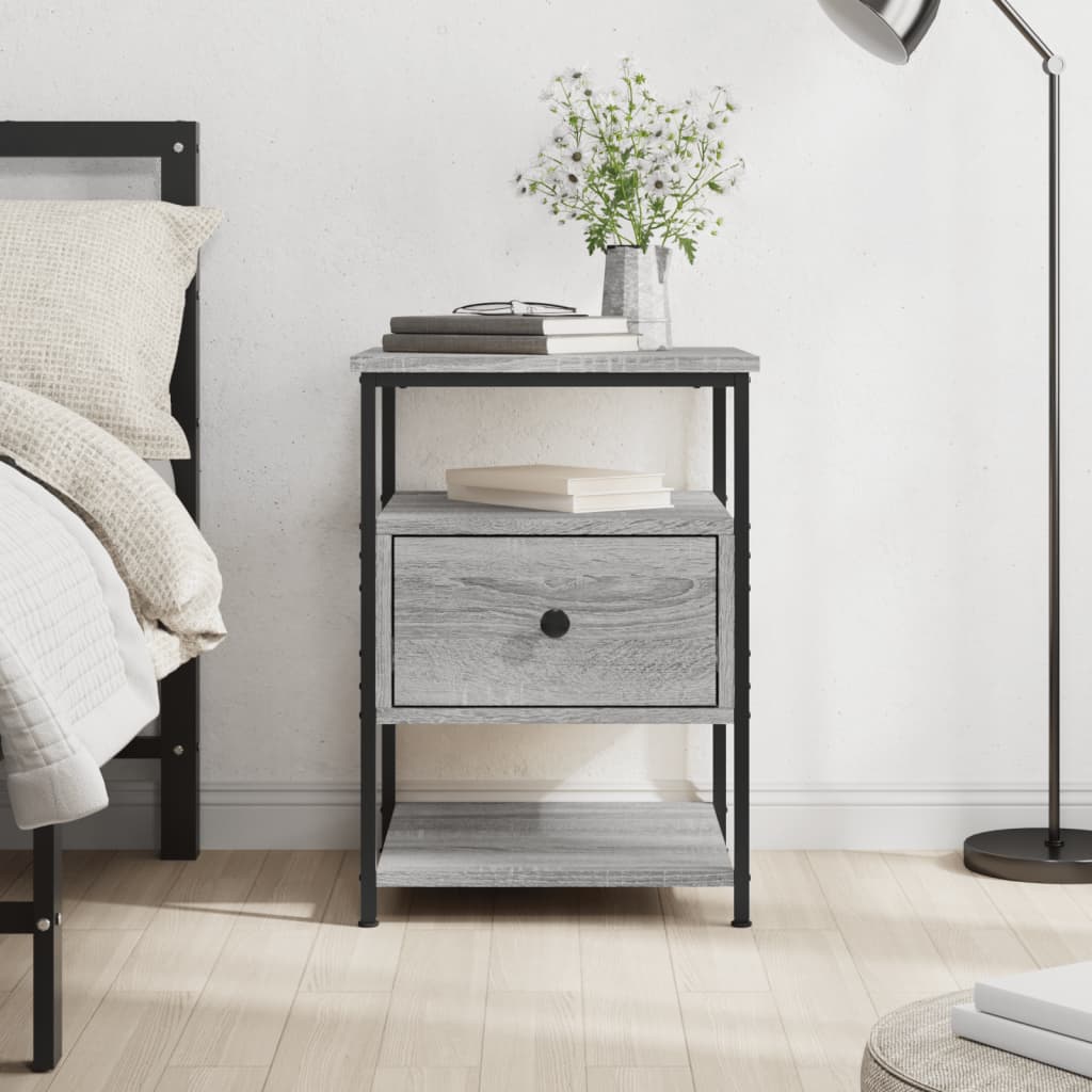 vidaXL Bedside Cabinet Grey Sonoma 40x42x56 cm Engineered Wood 1