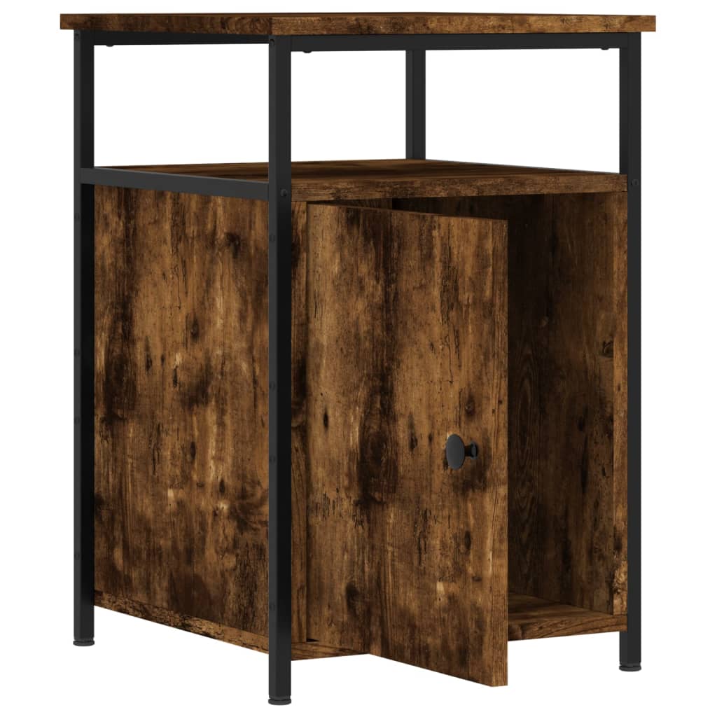 vidaXL Bedside Cabinets 2 pcs Smoked Oak 40x42x60 cm Engineered Wood 6