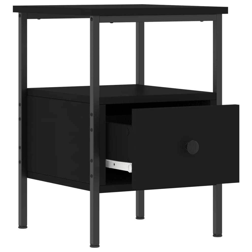 vidaXL Bedside Cabinet Black 34x36x50 cm Engineered Wood 3