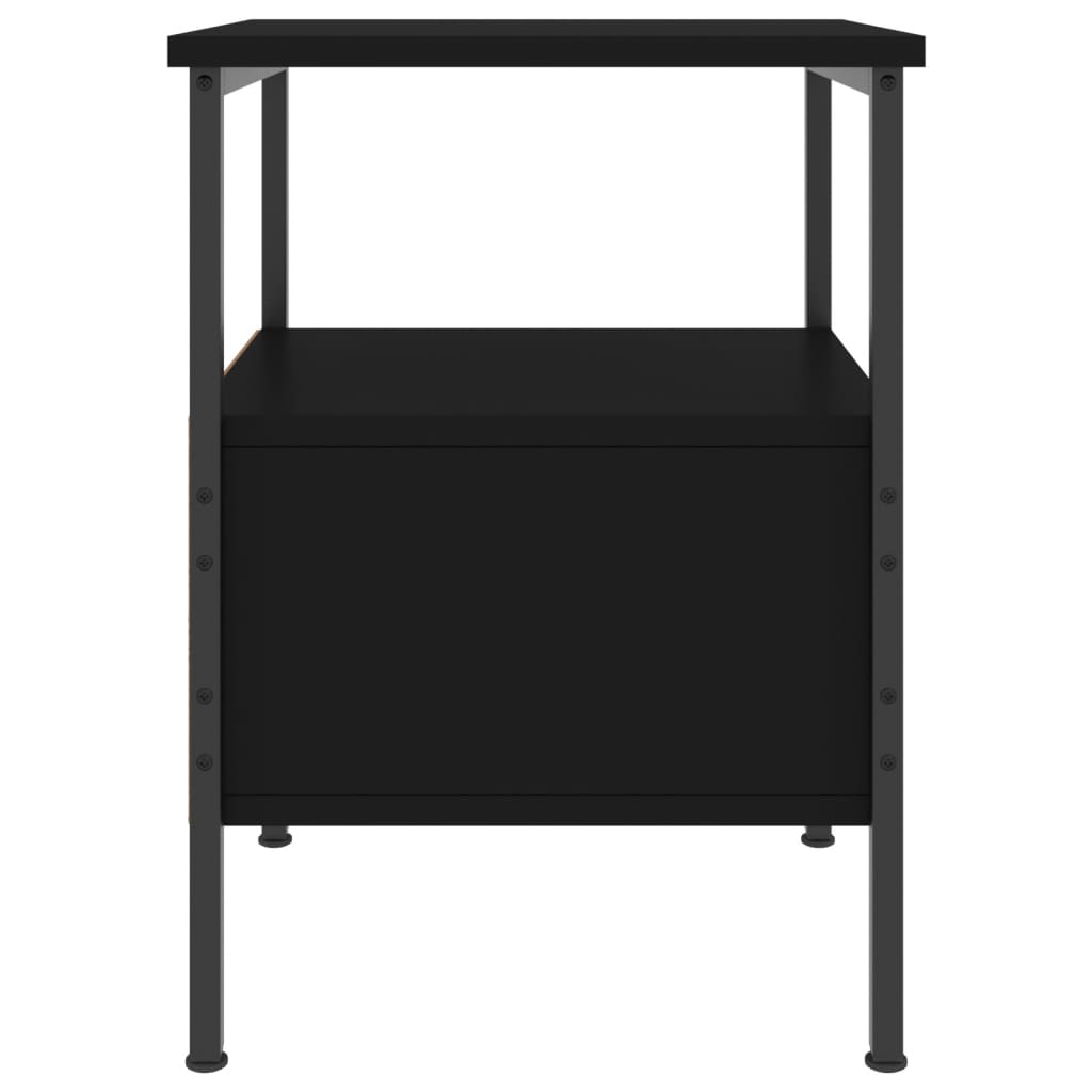 vidaXL Bedside Cabinet Black 34x36x50 cm Engineered Wood 6