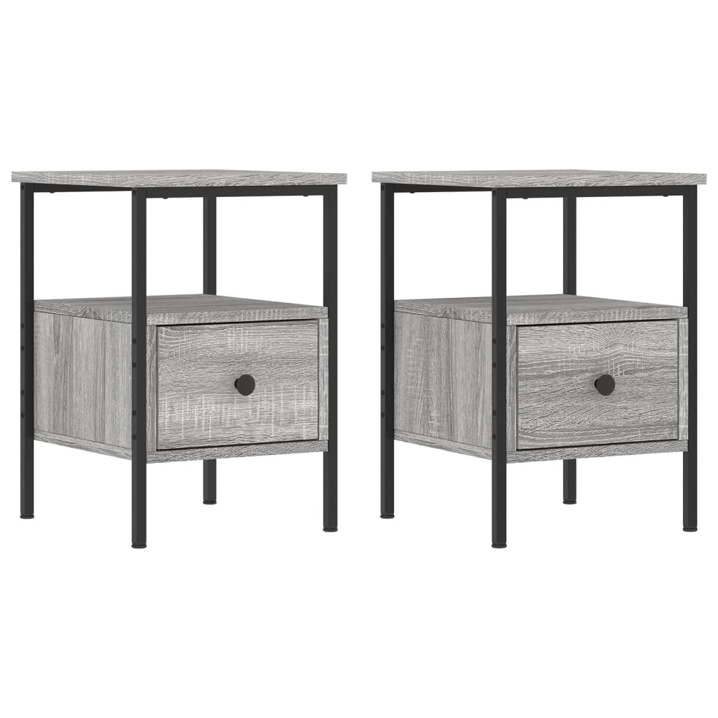 vidaXL Bedside Cabinets 2 pcs Grey Sonoma 34x36x50 cm Engineered Wood 2