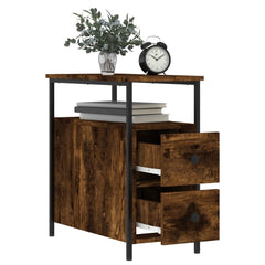 vidaXL Bedside Cabinets 2 pcs Smoked Oak 30x60x60 cm Engineered Wood 4