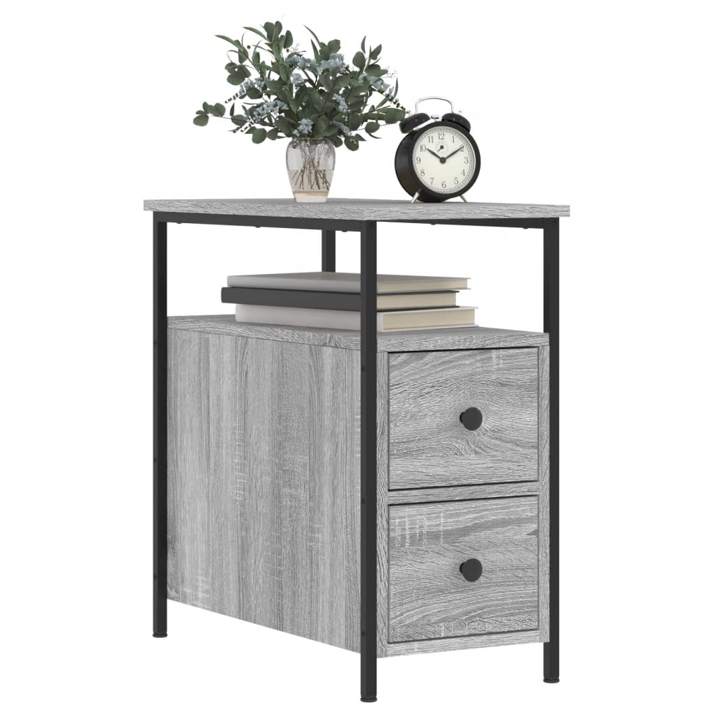 vidaXL Bedside Cabinets 2 pcs Grey Sonoma 30x60x60 cm Engineered Wood 3