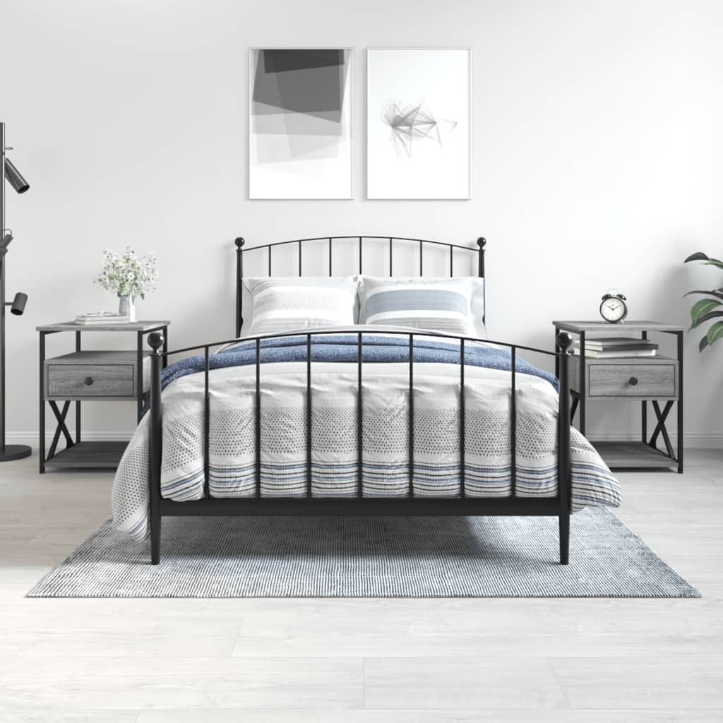 vidaXL Bedside Cabinets 2 pcs Grey Sonoma 40x42x55 cm Engineered Wood 1