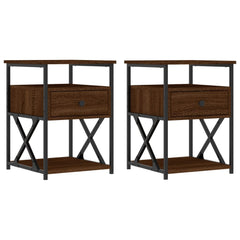 vidaXL Bedside Cabinets 2 pcs Brown Oak 40x42x55 cm Engineered Wood 2