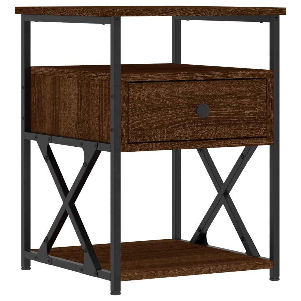 vidaXL Bedside Cabinets 2 pcs Brown Oak 40x42x55 cm Engineered Wood 5