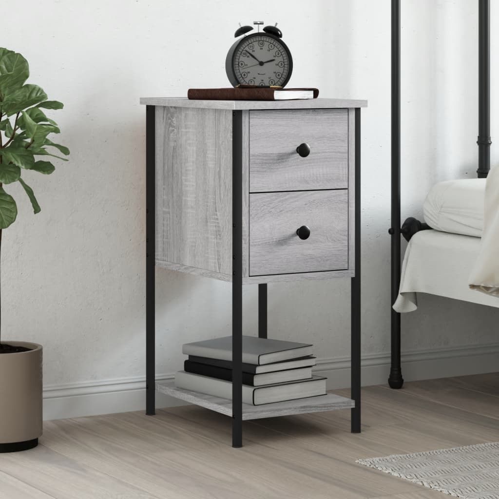 vidaXL Bedside Cabinet Grey Sonoma 32x42x70 cm Engineered Wood 1