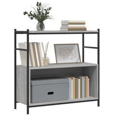 vidaXL Bookshelf Grey Sonoma 80x30x78,5 cm Engineered Wood and Iron 6