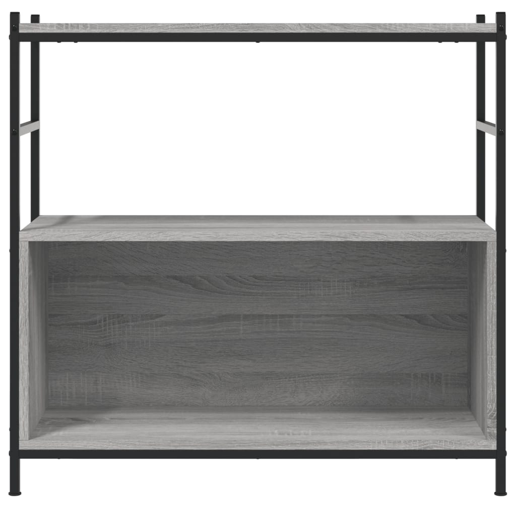 vidaXL Bookshelf Grey Sonoma 80x30x78,5 cm Engineered Wood and Iron 3