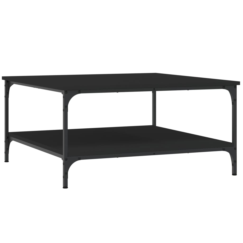 vidaXL Coffee Table Black 80x80x40 cm Engineered Wood 2