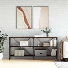 Console Table 160x30x75 cm Engineered Wood and Iron Brown oak