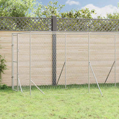 Outdoor Dog Kennel Silver Galvanised Steel 2 m 6 m