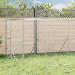 Outdoor Dog Kennel Silver Galvanised Steel 4 m 16 m