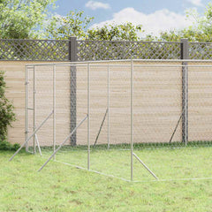 Outdoor Dog Kennel Silver Galvanised Steel 6 m 14 m