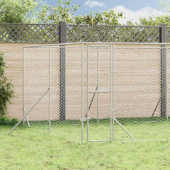 Outdoor Dog Kennel Silver Galvanised Steel 8 m 8 m