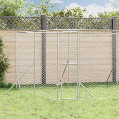 Outdoor Dog Kennel Silver Galvanised Steel 8 m 12 m