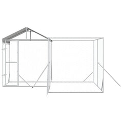 Outdoor Dog Kennel with Roof Silver Galvanised Steel 4 m 4 m