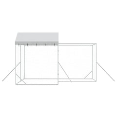 Outdoor Dog Kennel with Roof Silver Galvanised Steel 4 m 4 m
