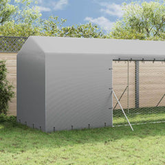 Outdoor Dog Kennel with Roof Silver 2x6x2,5 m Galvanised Steel 2 x 6 x 2.5 m