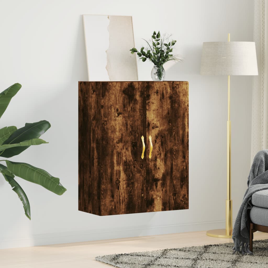 vidaXL Wall Mounted Cabinet Smoked Oak 69.5x34x90 cm 3