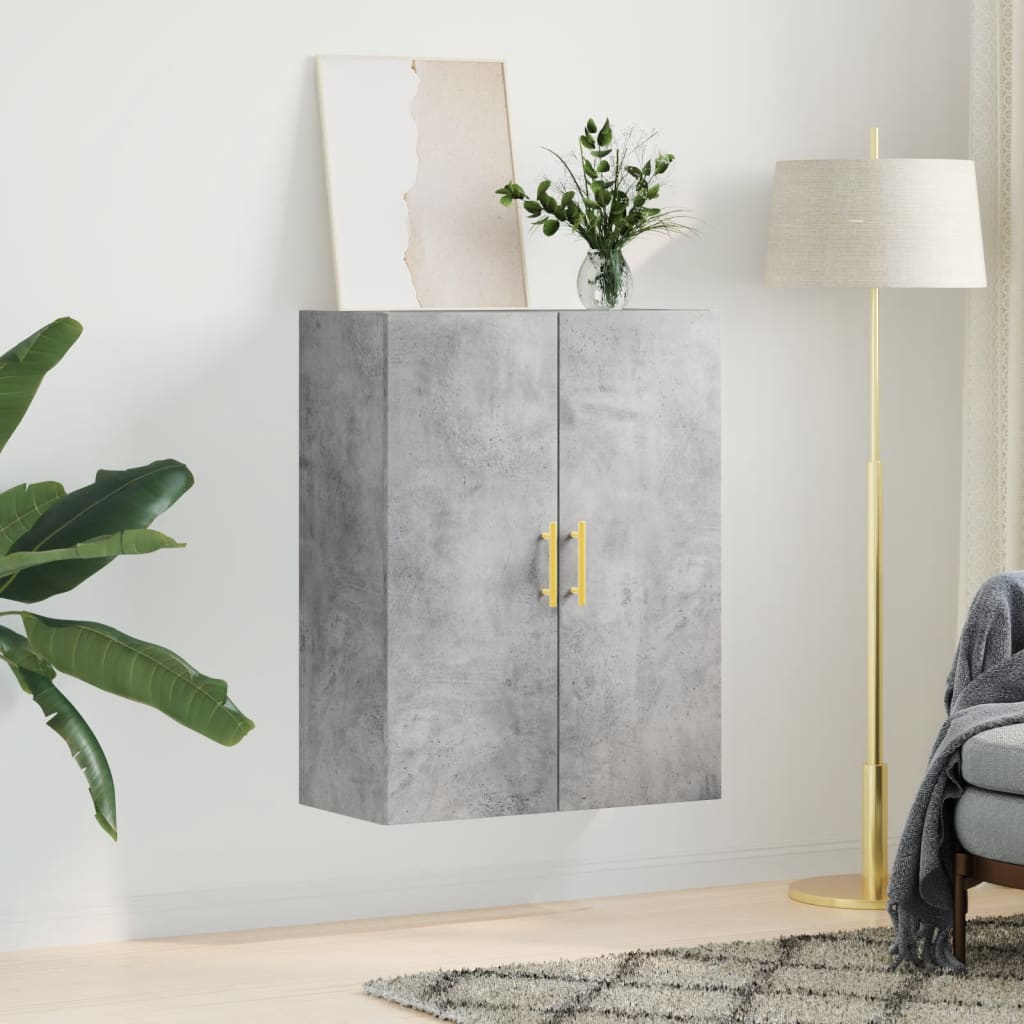 vidaXL Wall Mounted Cabinet Concrete Grey 69.5x34x90 cm 3