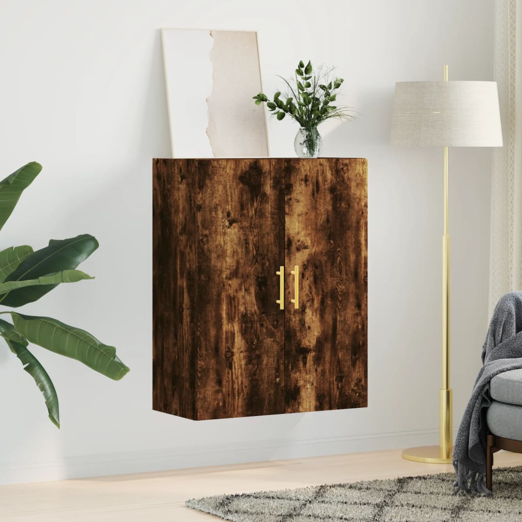 vidaXL Wall Mounted Cabinet Smoked Oak 69.5x34x90 cm 3