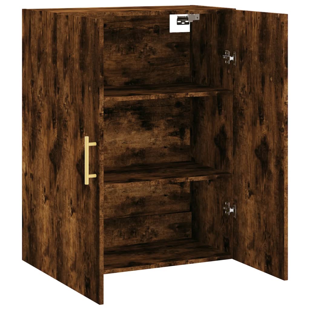 vidaXL Wall Mounted Cabinet Smoked Oak 69.5x34x90 cm 6