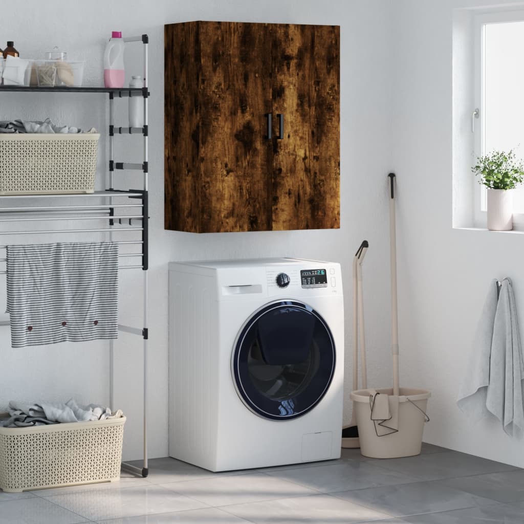 vidaXL Wall Mounted Cabinet Smoked Oak 69.5x34x90 cm 1