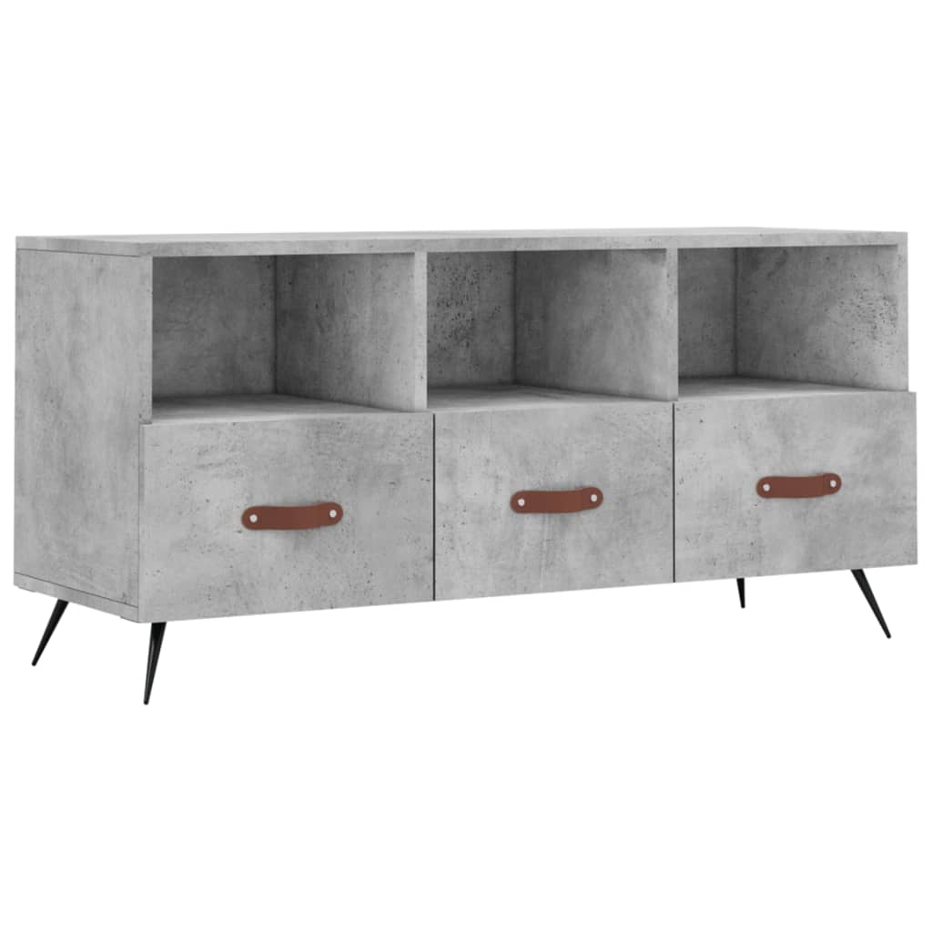 vidaXL TV Cabinet Concrete Grey 102x36x50 cm Engineered Wood 2