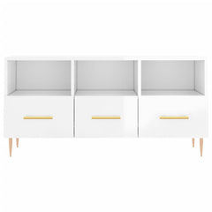 vidaXL TV Cabinet High Gloss White 102x36x50 cm Engineered Wood 5