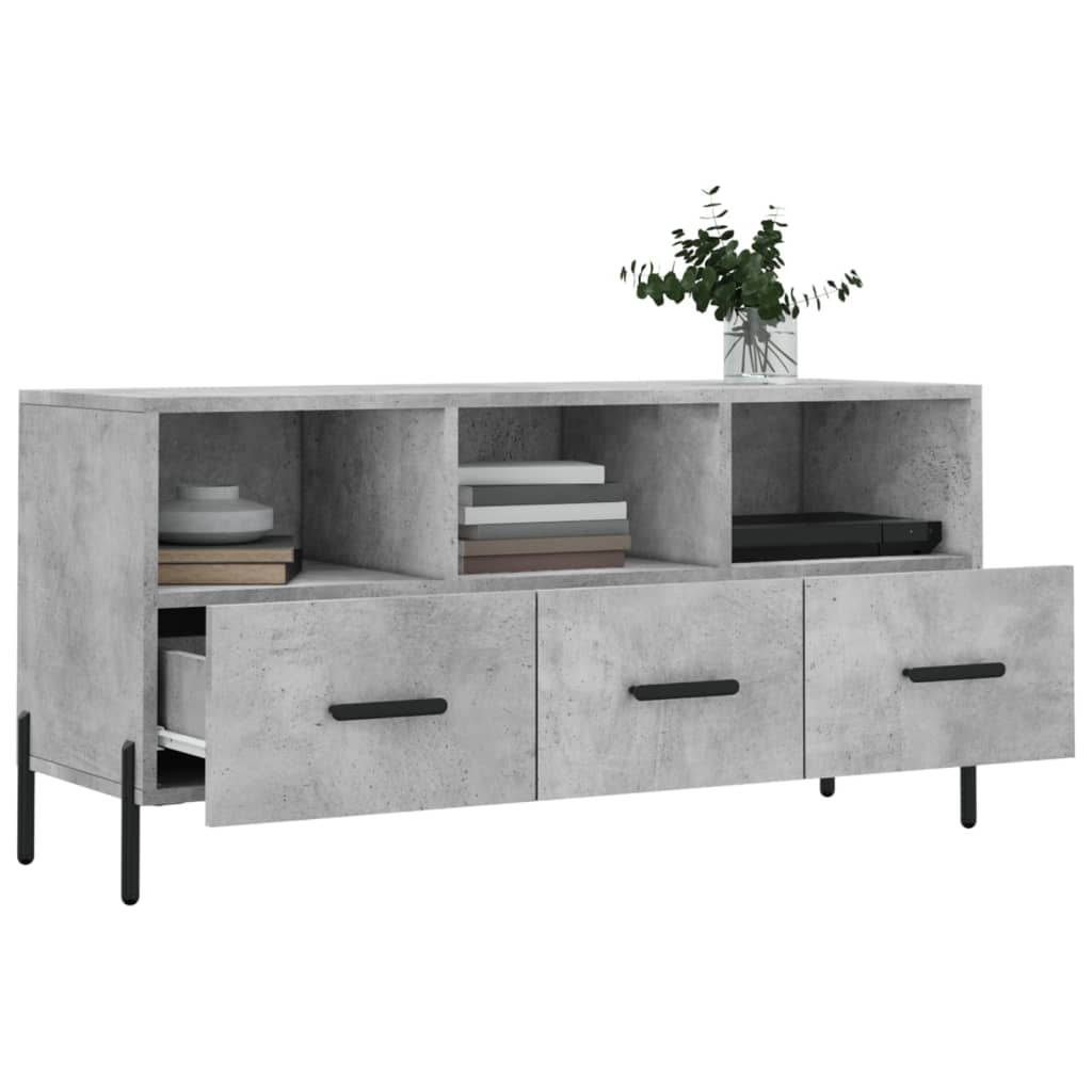 vidaXL TV Cabinet Concrete Grey 102x36x50 cm Engineered Wood 4
