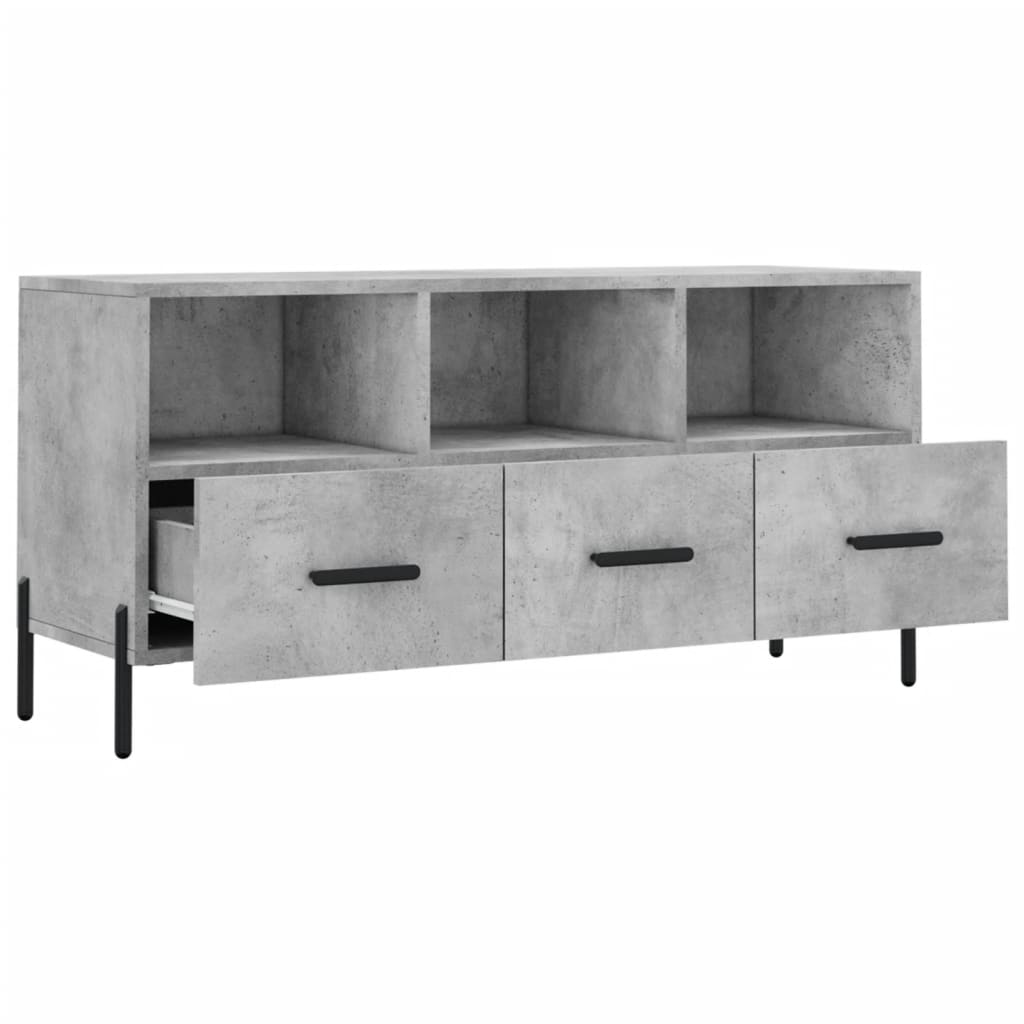 vidaXL TV Cabinet Concrete Grey 102x36x50 cm Engineered Wood 6