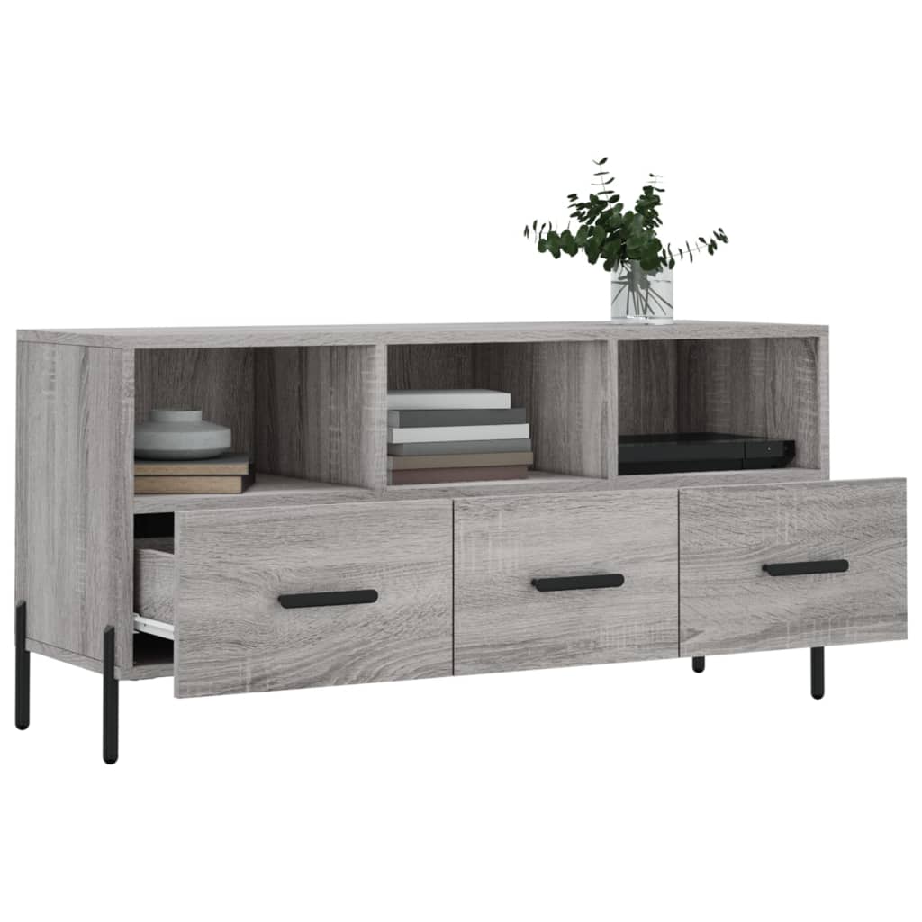 vidaXL TV Cabinet Grey Sonoma 102x36x50 cm Engineered Wood 4