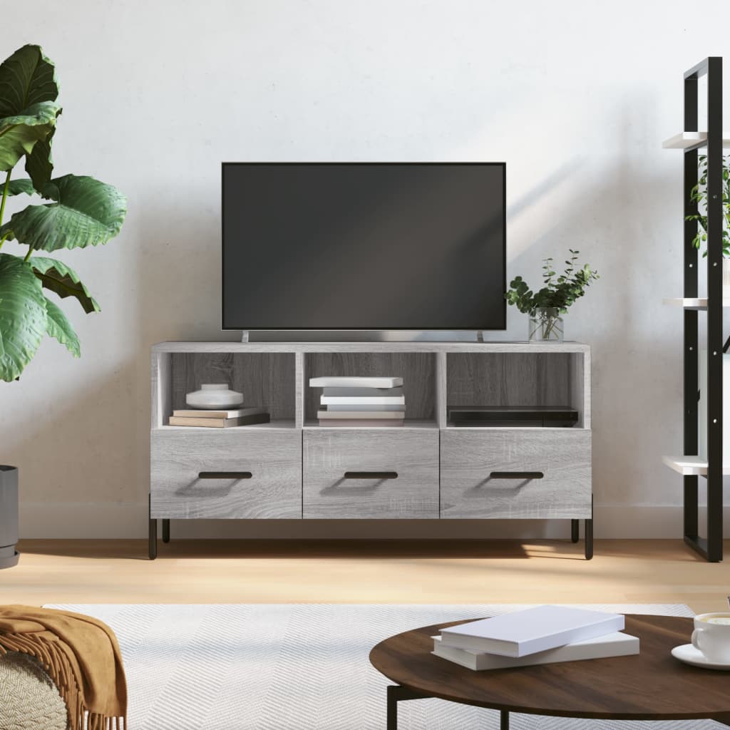 vidaXL TV Cabinet Grey Sonoma 102x36x50 cm Engineered Wood 1