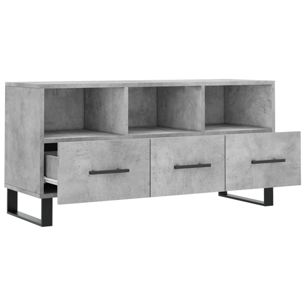 vidaXL TV Cabinet Concrete Grey 102x36x50 cm Engineered Wood 4