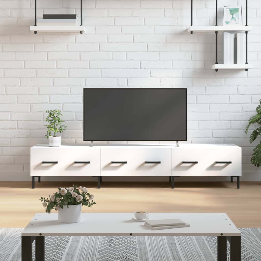 TV Cabinet Engineered Wood in White