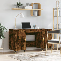 Desk 140x50x75 cm Engineered Wood Smoked oak