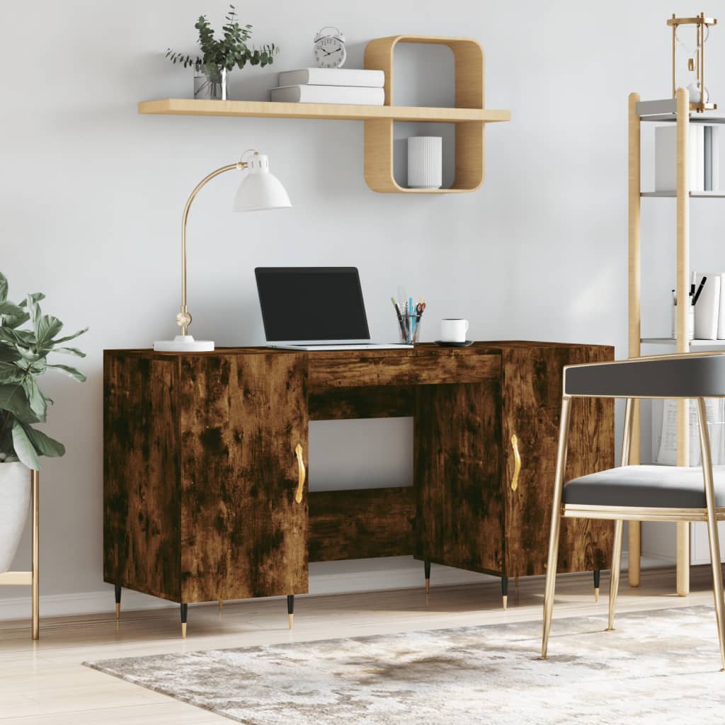 Desk 140x50x75 cm Engineered Wood Smoked oak