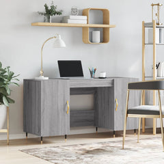 Desk 140x50x75 cm Engineered Wood Grey sonoma
