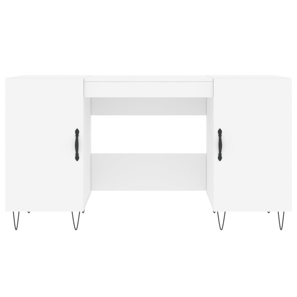 Desk 140x50x75 cm Engineered Wood White