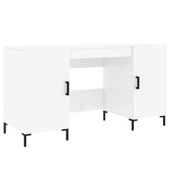 vidaXL Desk High Gloss White 140x50x75 cm Engineered Wood 2