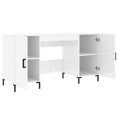 vidaXL Desk High Gloss White 140x50x75 cm Engineered Wood 3