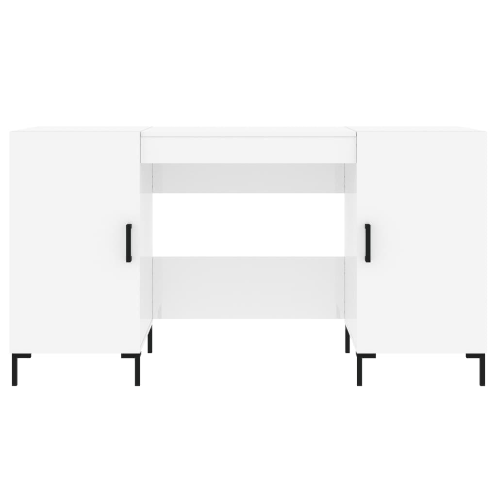 vidaXL Desk High Gloss White 140x50x75 cm Engineered Wood 4