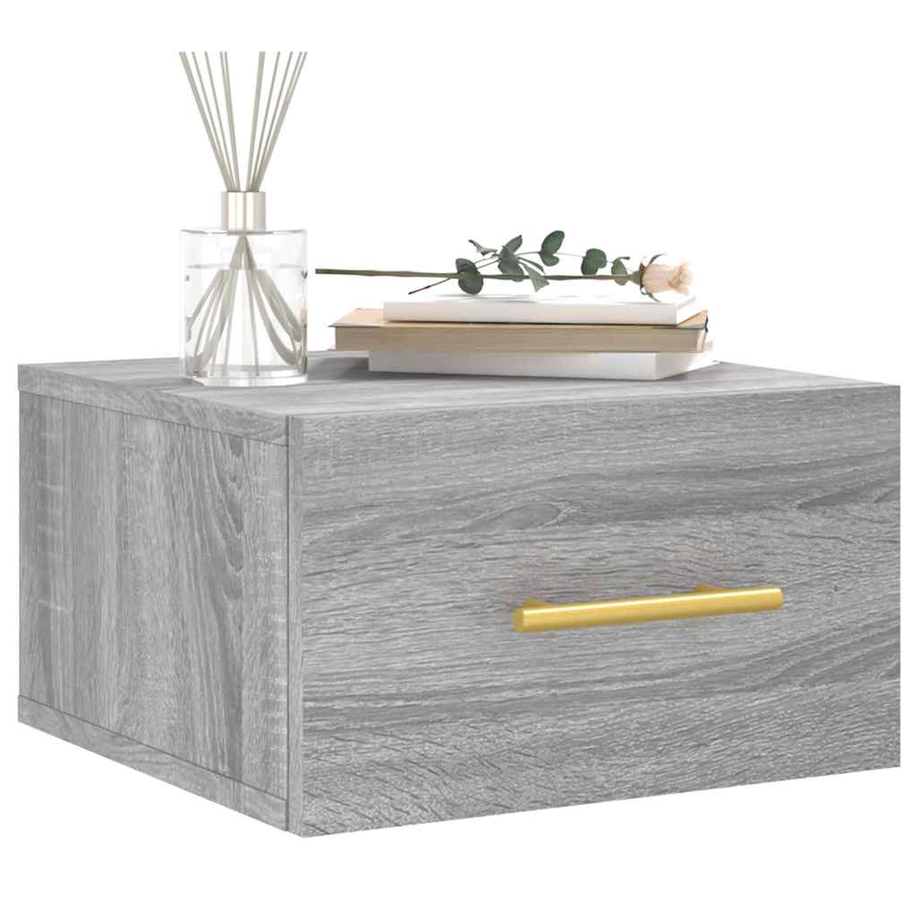 vidaXL Wall-mounted Bedside Cabinets 2 pcs Grey Sonoma 35x35x20 cm 3
