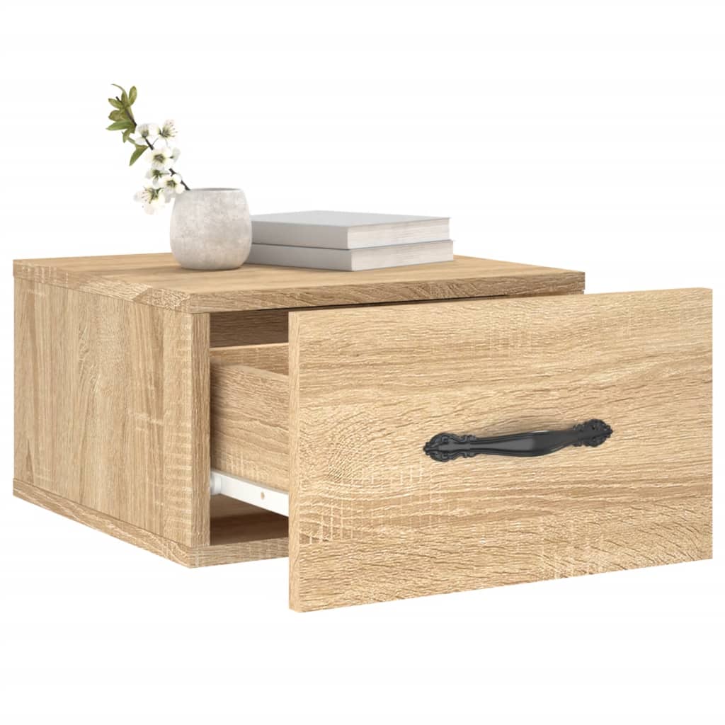 vidaXL Wall-mounted Bedside Cabinets 2 pcs Sonoma Oak 35x35x20 cm 4