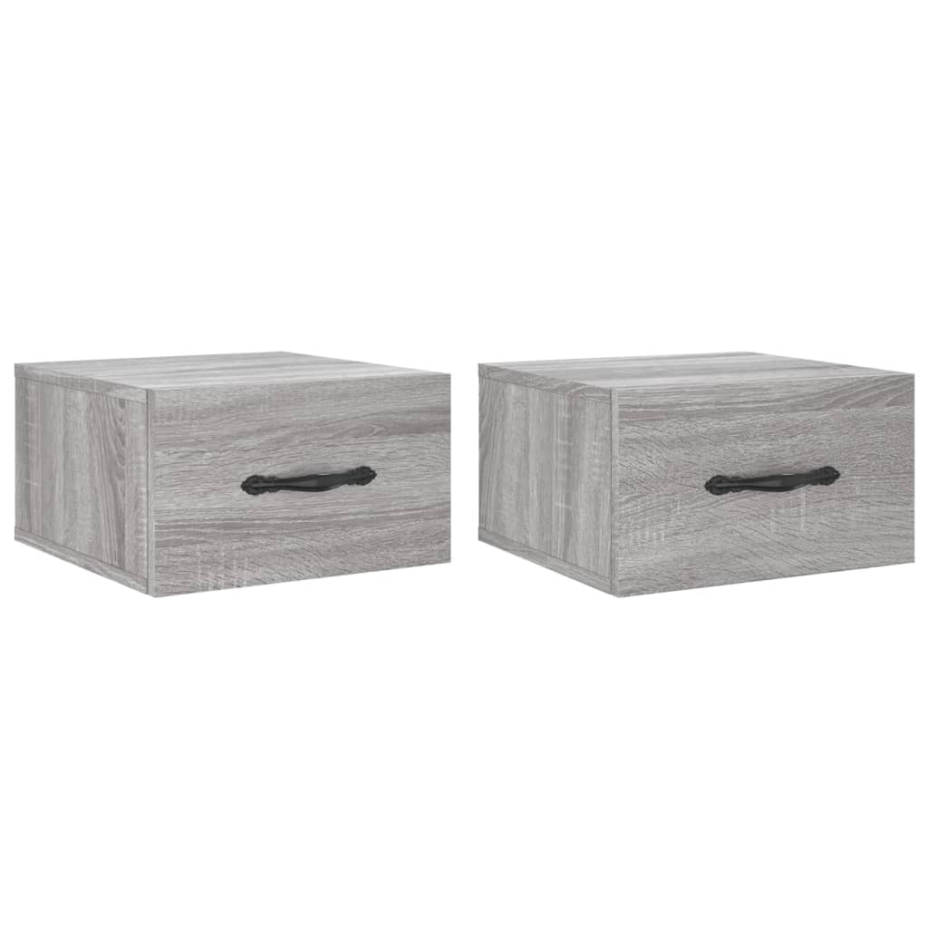 vidaXL Wall-mounted Bedside Cabinets 2 pcs Grey Sonoma 35x35x20 cm 2